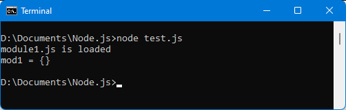 Figure 6.1 – Using a module with require(module) 