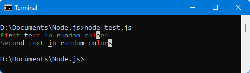 Figure 6.13 – Using the colors module 
