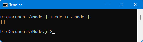 Figure 2.12 – Creating an empty array [ ] 
