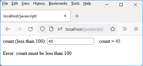 Figure 4.3 – Entering a prohibited value 