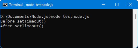 Figure 2.31 – Using setTimeout() 