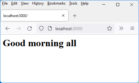 Figure 7.2 – Viewing URL http://localhost:3000 in the browser 