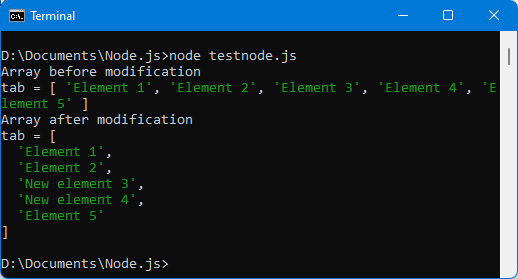 Figure 2.14 – Modifying array elements 
