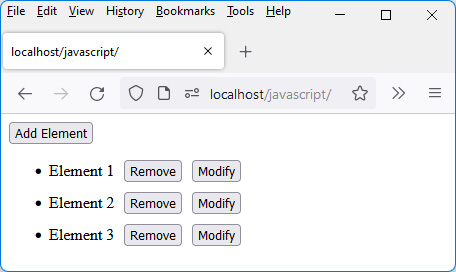 Figure 5.11 – Adding three elements to the list 