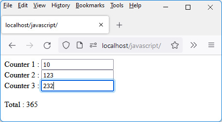 Figure 4.4 – Calculation of the sum of the three counters 