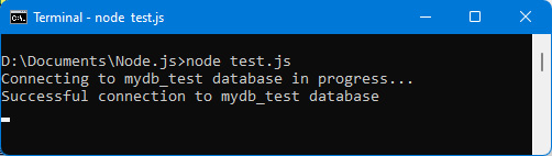 Figure 8.4 – Successful connection to the database 