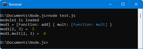 Figure 6.6 – Using the module with the main function 