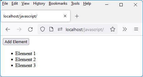 Figure 5.8 – Add Element button clicks 