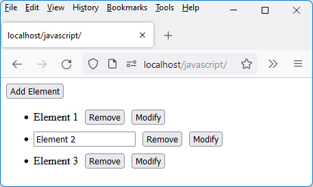 Figure 5.13 – Editing the second item in the list 