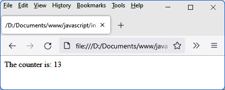 Figure 3.6 – Incrementing the counter in the component 