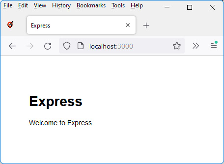 Figure 9.8 – Standard application created with Express 