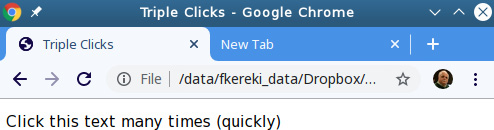Figure 11.3 – A very plain screen to test detecting triple-clicks