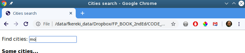 Figure 11.4 – Our search for cities doesn’t trigger for less than four characters