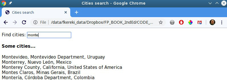 Figure 11.6 – Further characters are used to refine the search