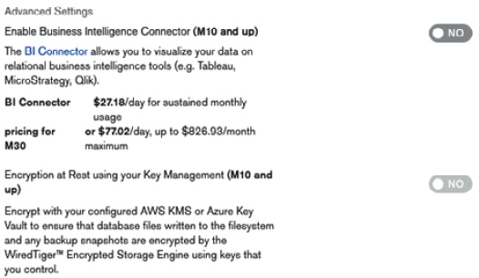 Figure 11.5: Advanced Settings panel 