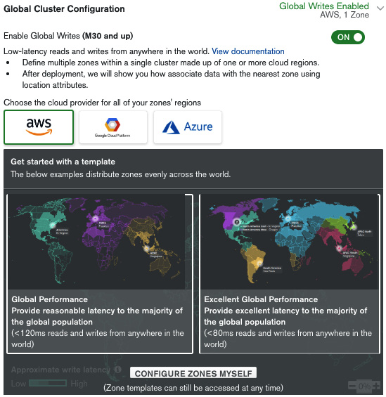 Figure 11.1: Global Cluster Configuration panel 