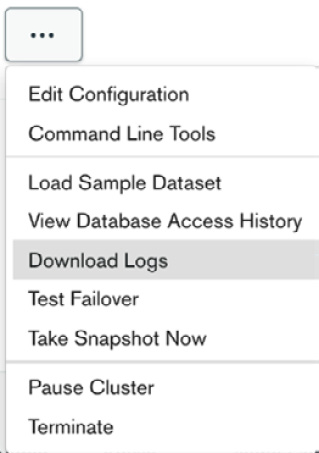 Figure 4.4 – The Download Logs option  