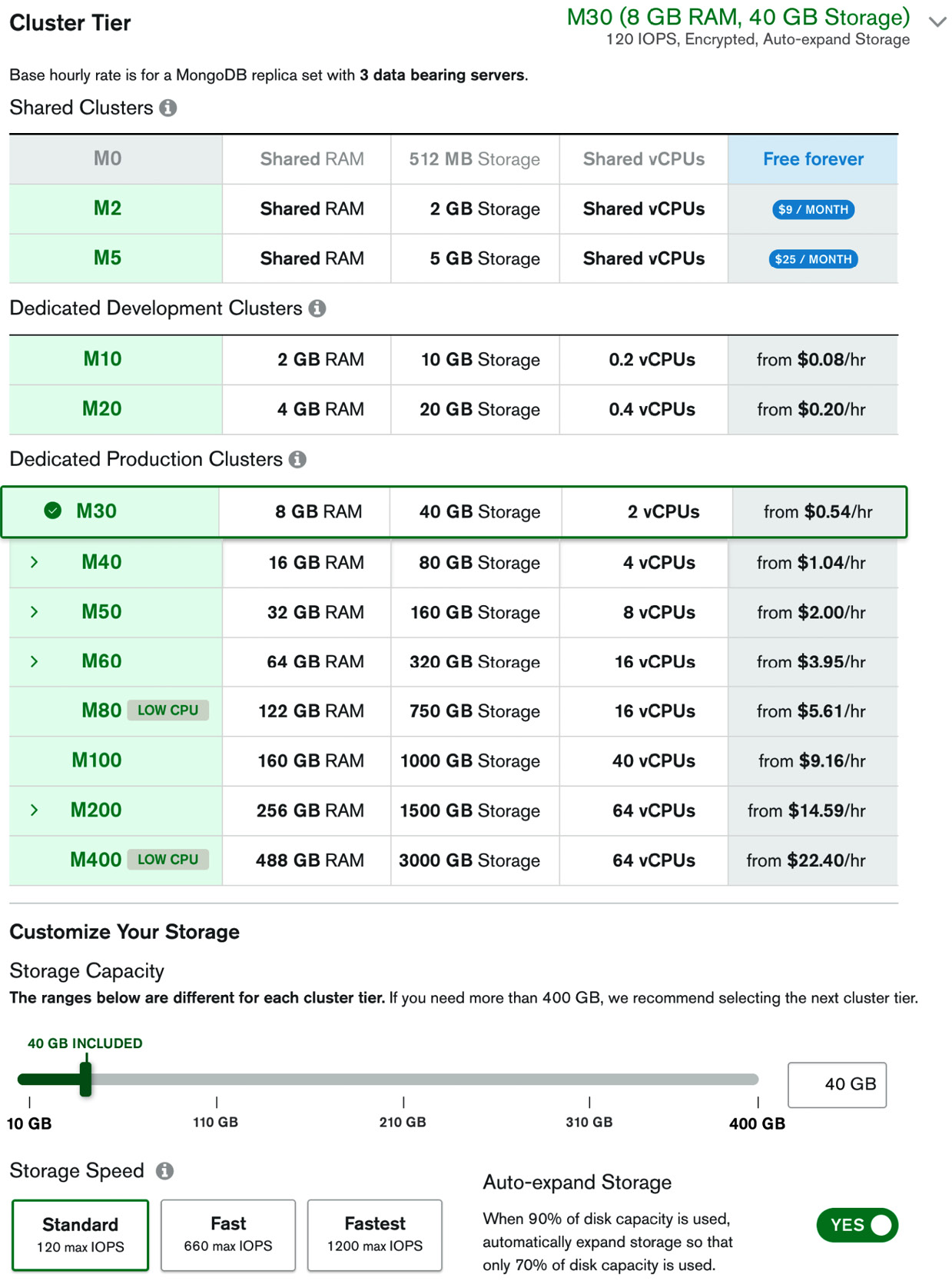 Figure 11.3: Server selection panel 