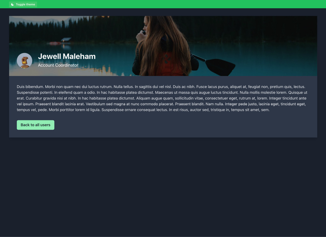 Figure 7.7 – Single employee in dark mode 