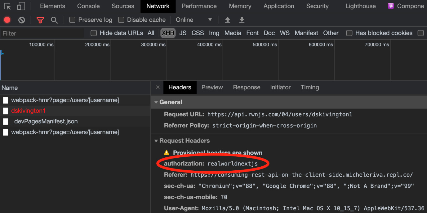 Figure 4.3 – The HTTP Request Headers 