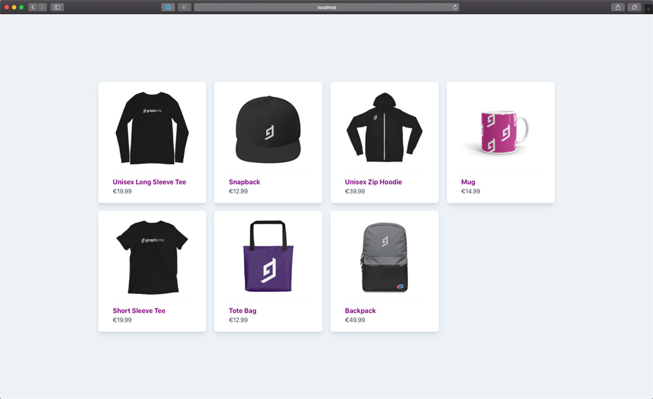 Figure 13.4 – Our first Next.js-based storefront 