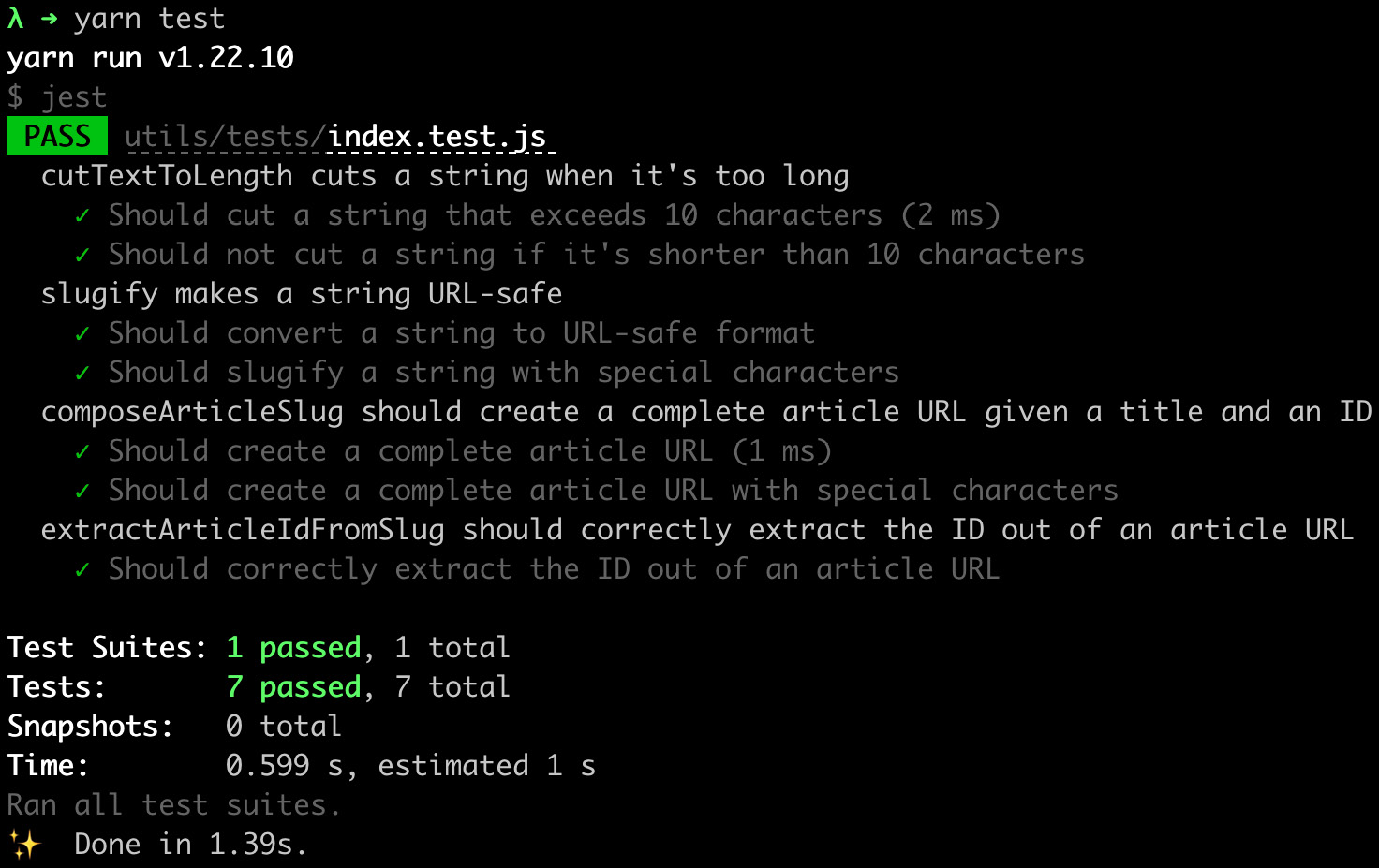 Figure 9.1 – Unit test output 