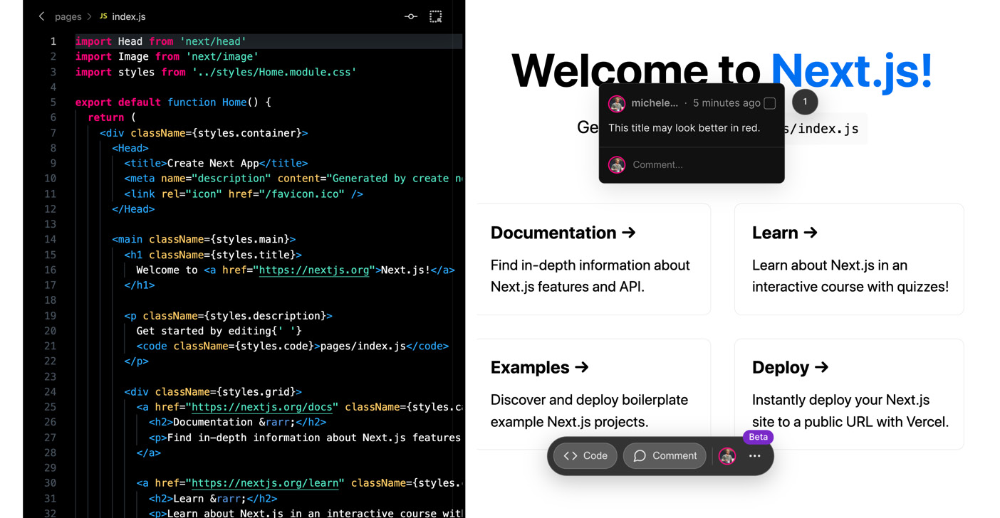 Figure 14.1 – Live coding with Next.js Live 