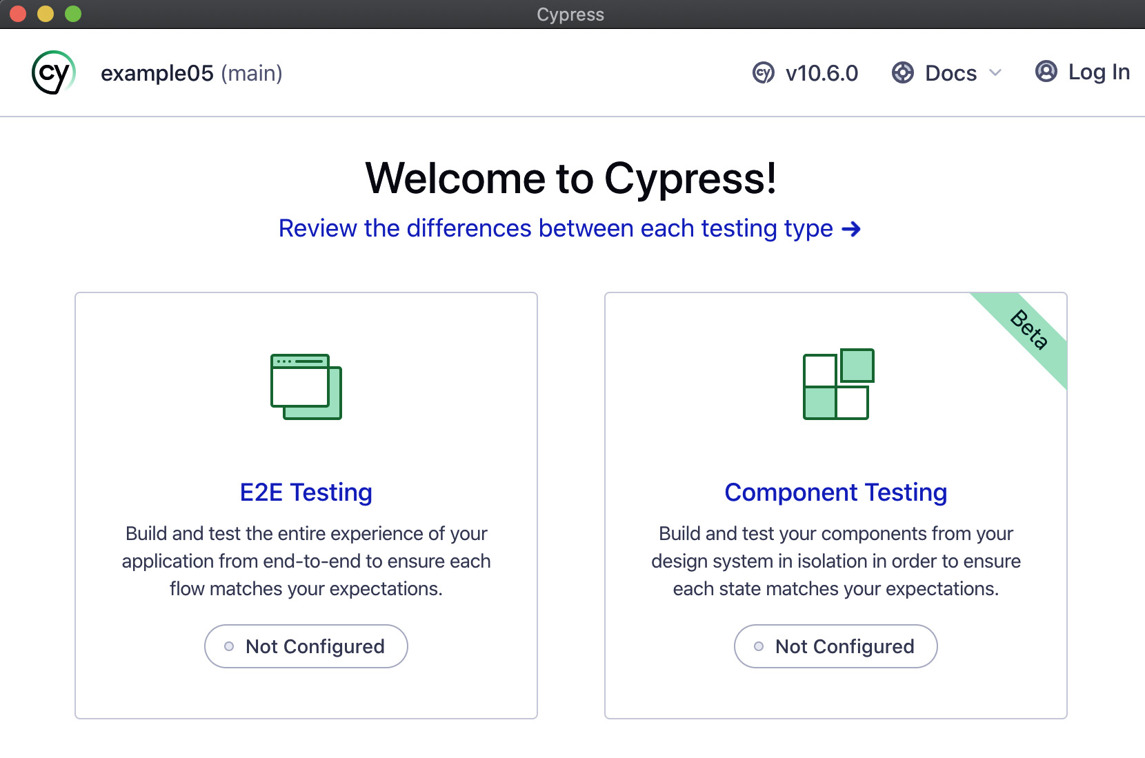 Figure 7.2 – The Cypress configurator on opening it for the first time 