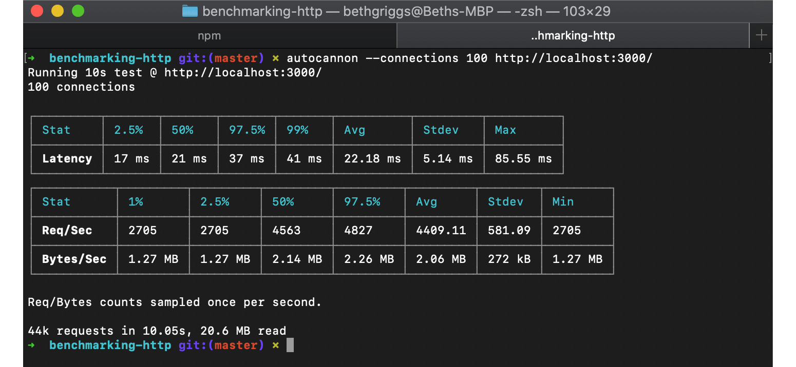Figure 10.4 – autocannon result summary 