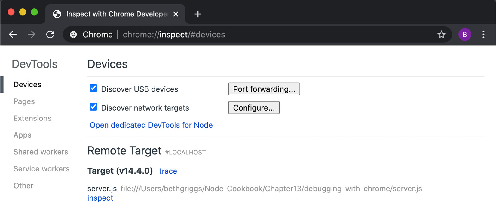 Fig. 12.1 Screenshot of the Google Chrome inspector device interface 