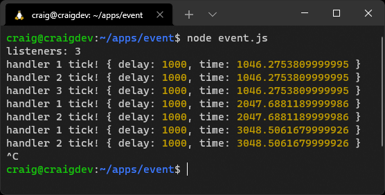 An event example