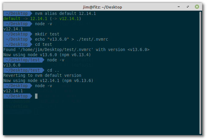Automatically apply nvm use
