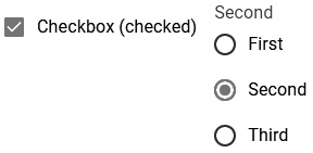 Figure 12.9 – A checkbox and a radio group 