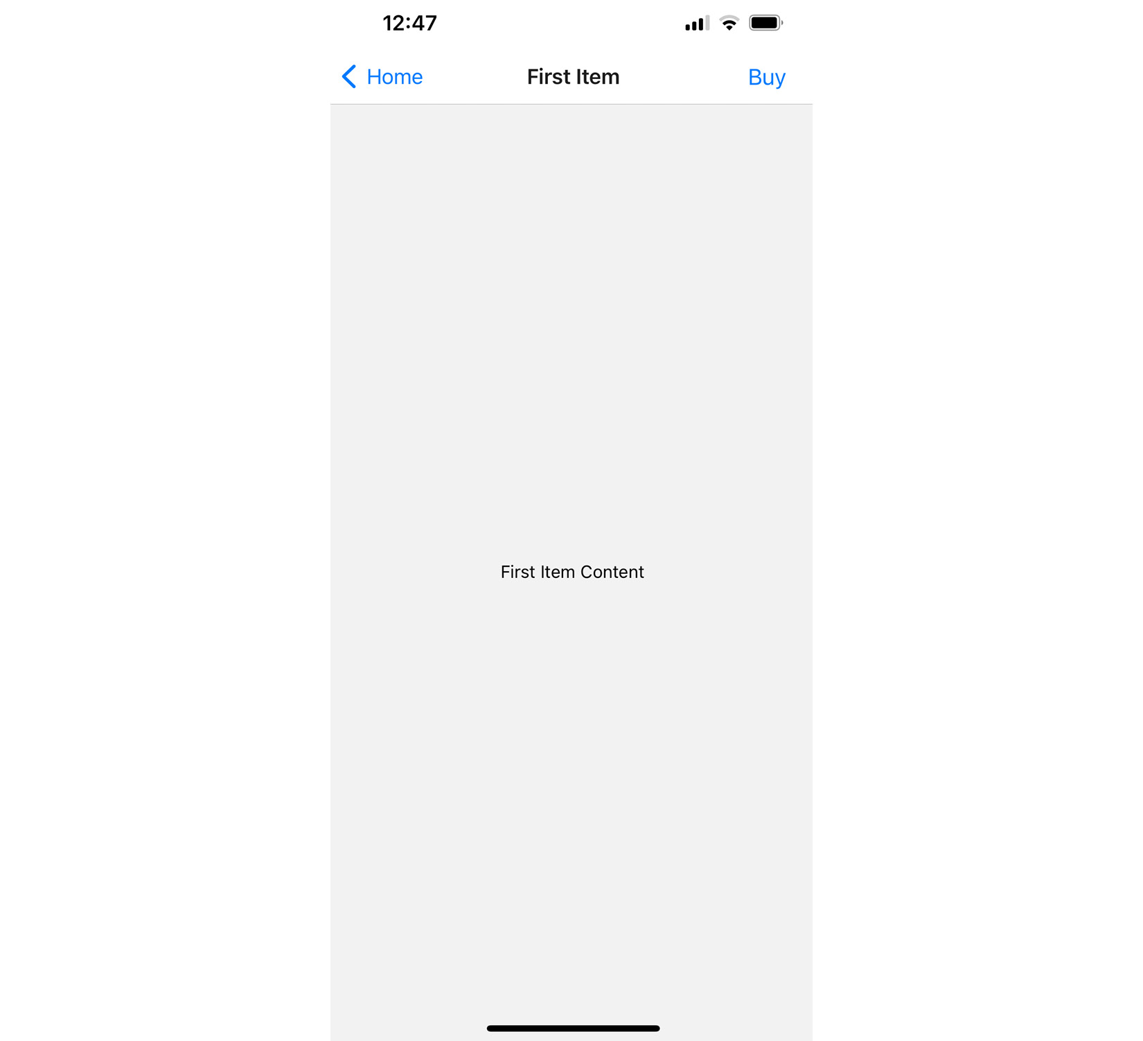 Figure 18.6 – The First Item screen 