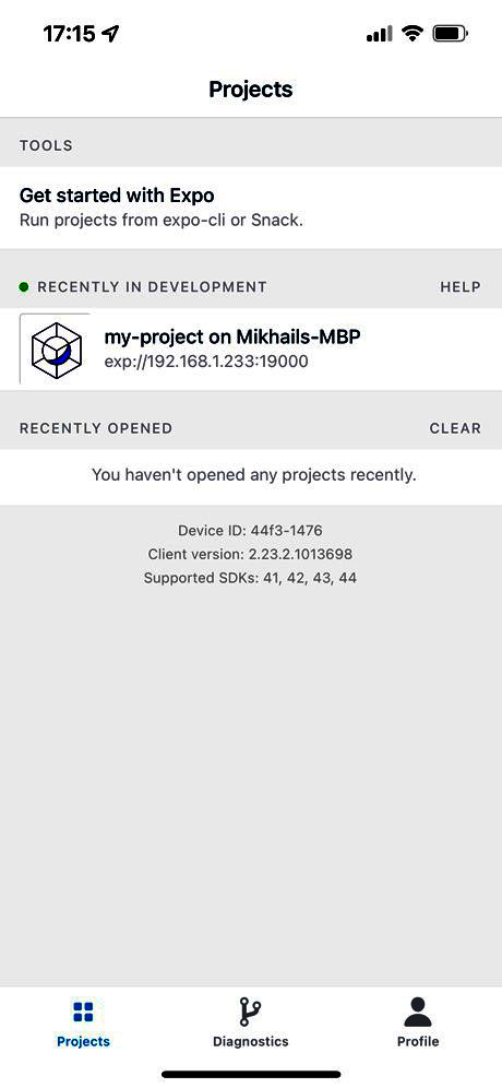 Figure 16.2 – Expo Go app 
