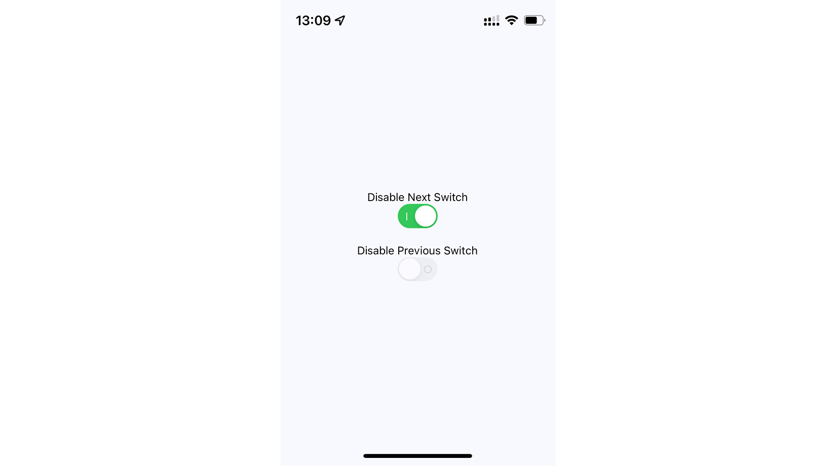 Figure 22.5 – Switch toggles on iOS 