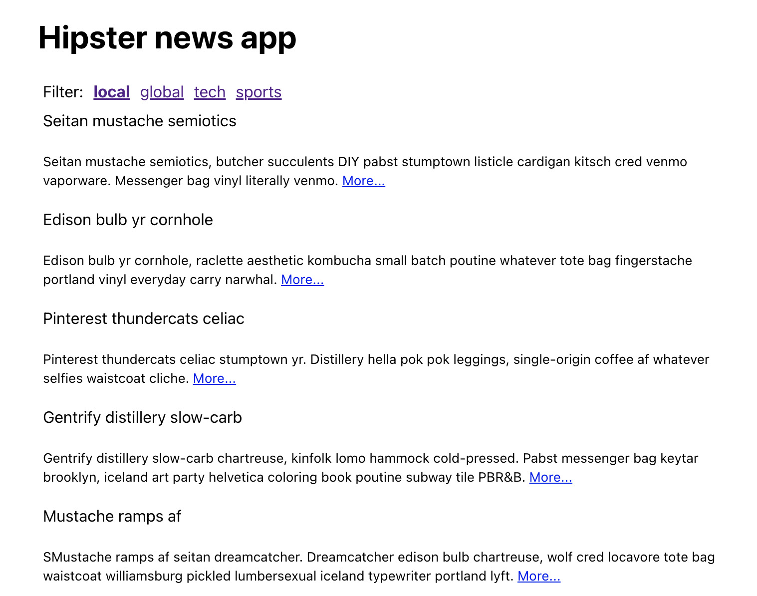 Figure 29.1 – Our news app with mock data 