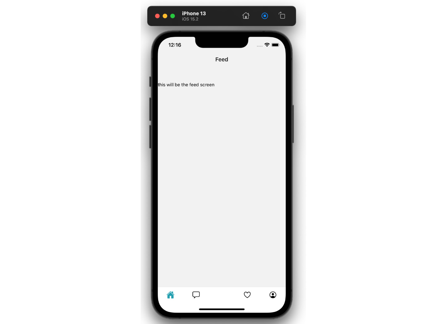 Figure 3.7 – iPhone simulator with fixed UI 