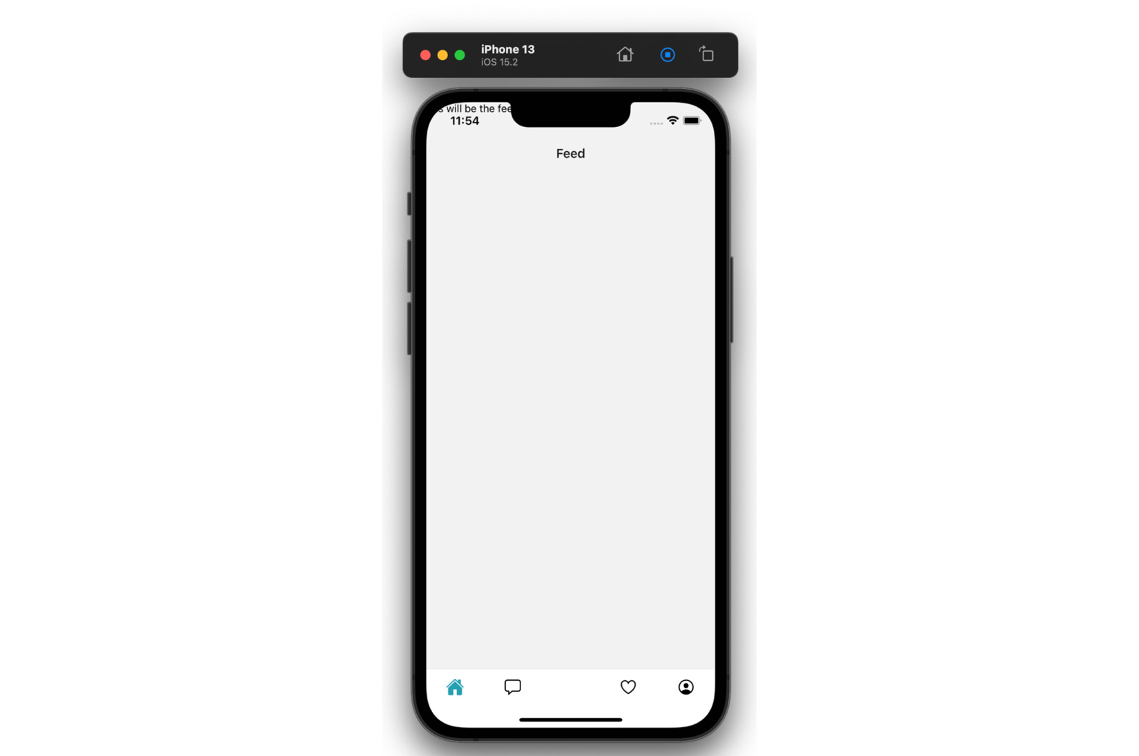 Figure 3.5 – iPhone simulator showing UI issues 