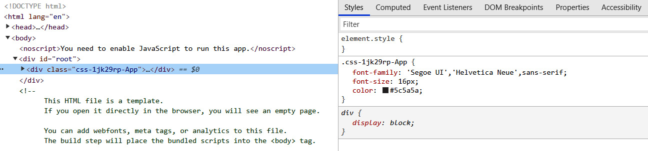 Figure 4.7 – App component styled with Emotion 