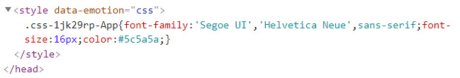 Figure 4.8 – Emotion styles in the head tag 