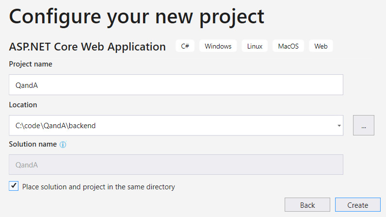 Figure 2.3 – Naming the project 