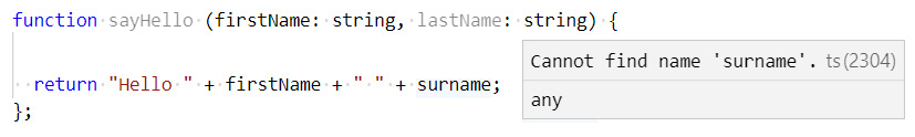 Figure 2.5 – TypeScript catching an unknown variable 