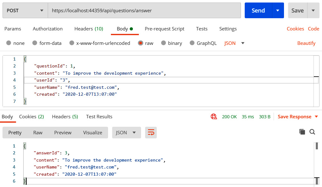Figure 9.20 – Submitting an answer 