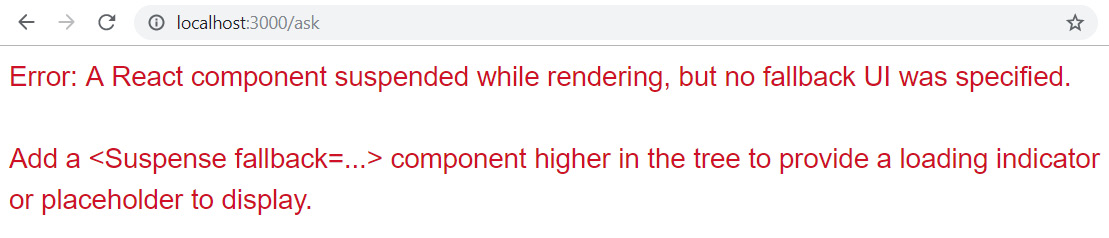Figure 5.10 – No Suspense component warning 