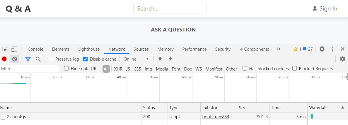 Figure 5.11 – AskPage component loaded on demand 