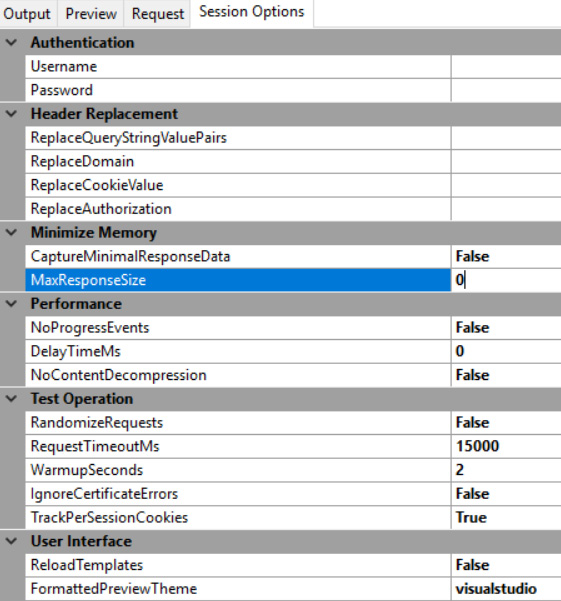 Figure 10.15 – Removing the maximum response size 