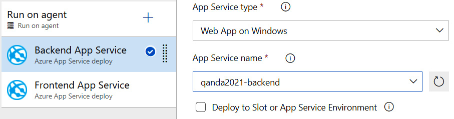 Figure 15.30 – Changing the production backend app service  