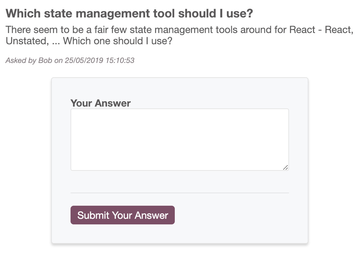 Figure 6.3 – Answer form 