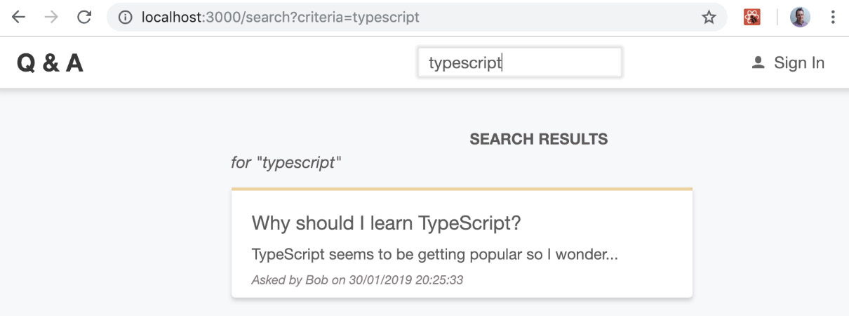Figure 6.6 – Search submission 